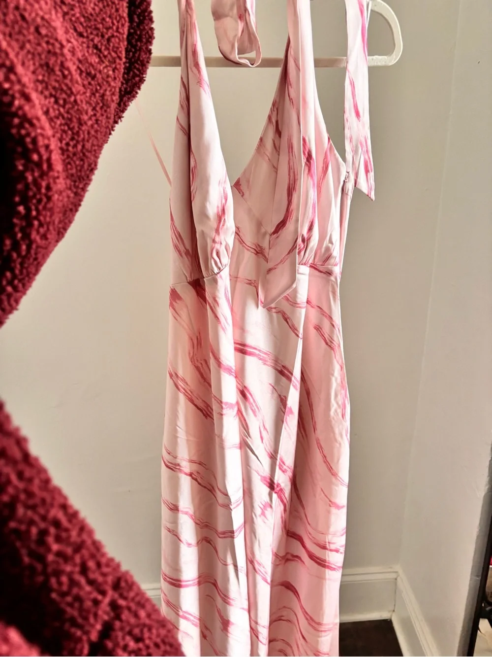Abercrombie & Fitch Julia Slip Dusty Mauve Halter Maxi Dress